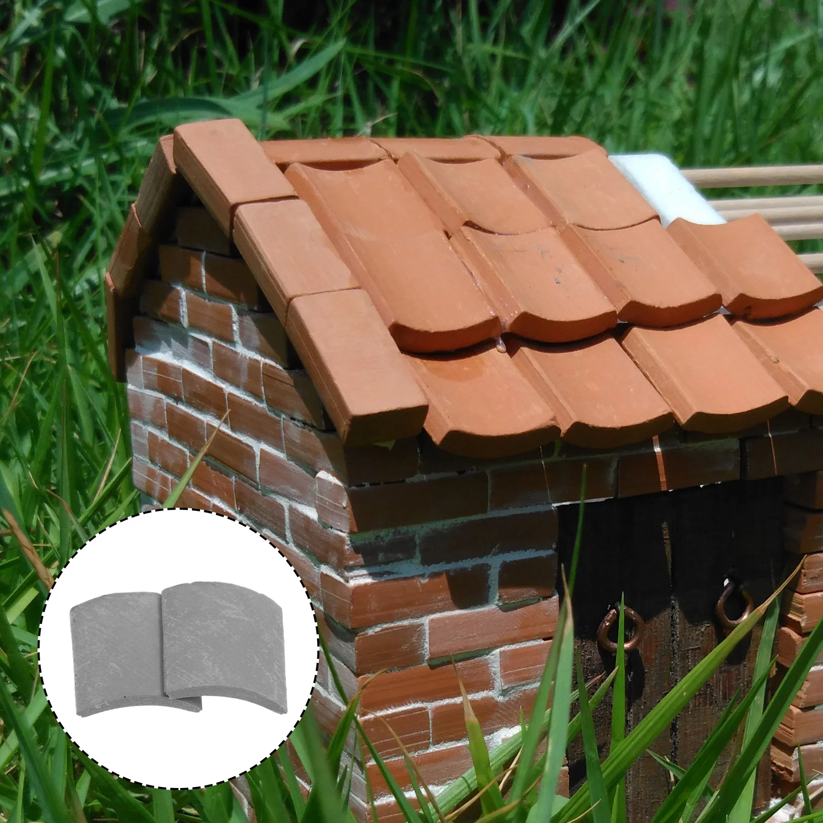 70 قطعة من بلاط السقف الصغير DIY بلاط السقف الصغير النابض بالحياة لتزيين طاولة الرمل والحديقة #5