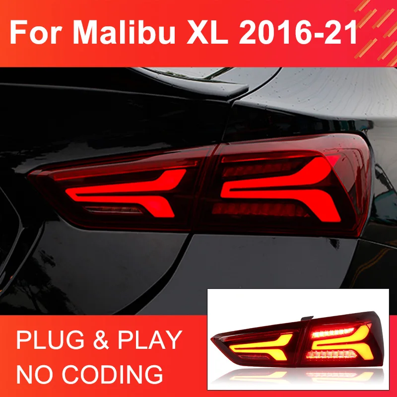 1 Pair LED Tail Light Assembly for Malibu XL 2016-2021 Taillights Plug and Play with LED Dynamic Turning Rear Tail Lamps