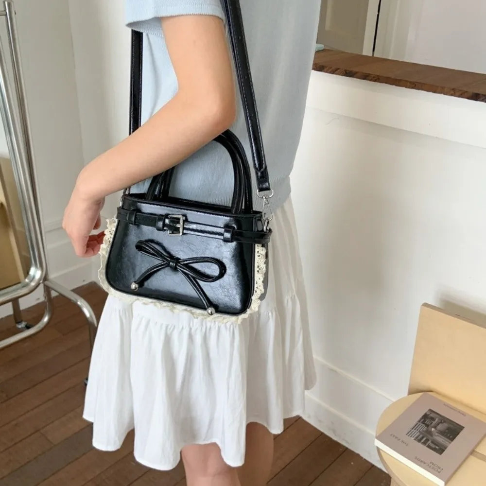 

Elegant Korean Bow Leather Bag Sweet Lace Bow Crossbody Bag Versatile Stylish Women's Handbags Ladies