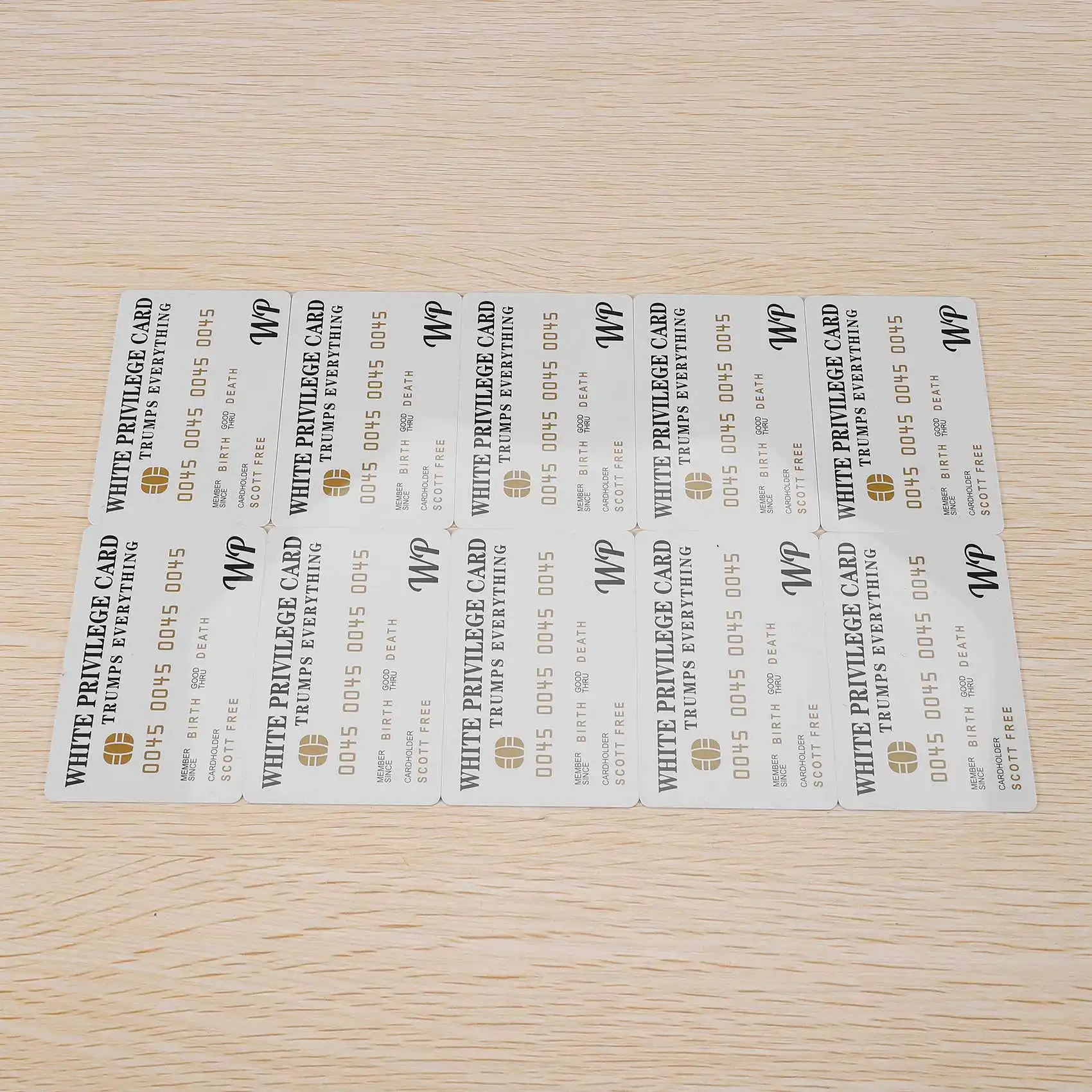 BVBV 10 PCS White Privilege Card Trumps Everything Credit Card Sets, Wallet Insert Card Romantic Card Business Gifts