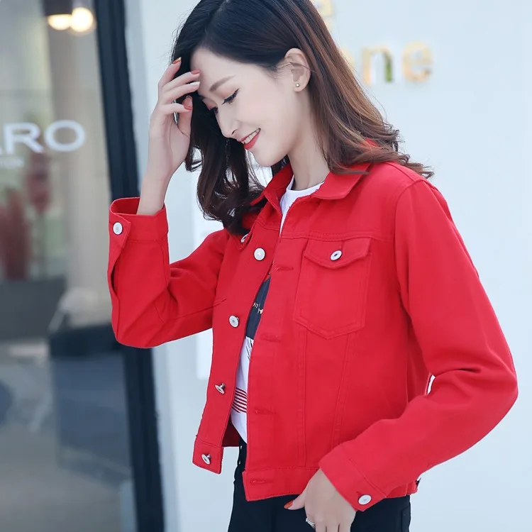 Slim Fit ort Denim Jaet Mujer Faion Prendas de abrigo Sli Cardigan Top High End Europeo Sle Casual Mezcla de algodón