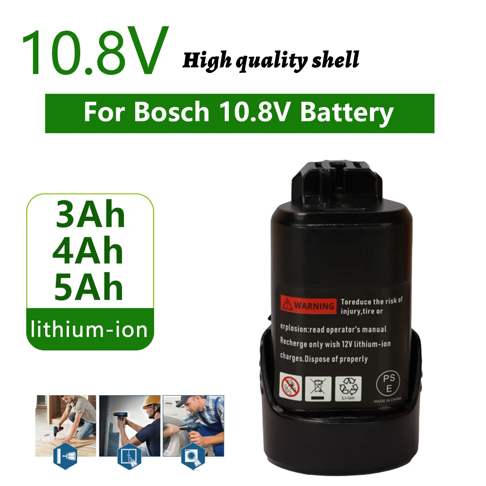 

10.8V 5000mAh Li-ion Newest Rechargeable Power Tool Battery for BOSCH Cordless Electric Screwdriver BAT411 BAT412 BAT412A