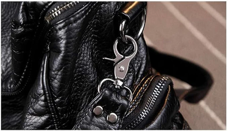 SHELKSBAG Calamity, mochila para mujer de cuero Pu, mochila con tachuelas de la Universidad gótica Punk, mochilas escolares de gran capacidad a la moda negras