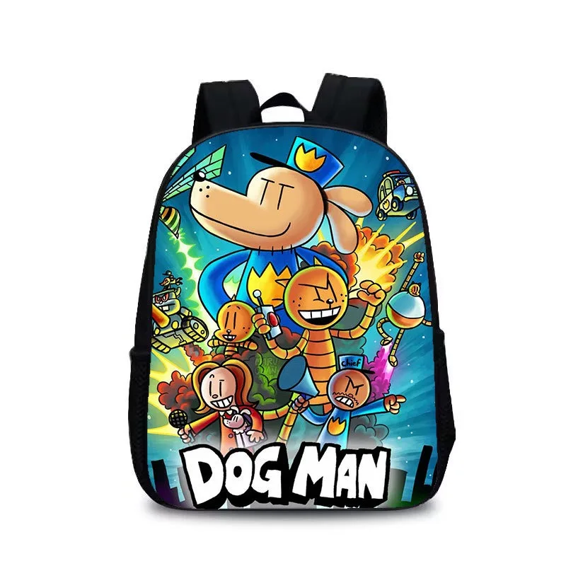 

Kids Dog Man Backpack Students Lightweight Schoolbag Cute Cartoon Printed Knapsack Casual Daypack for Boys Girls