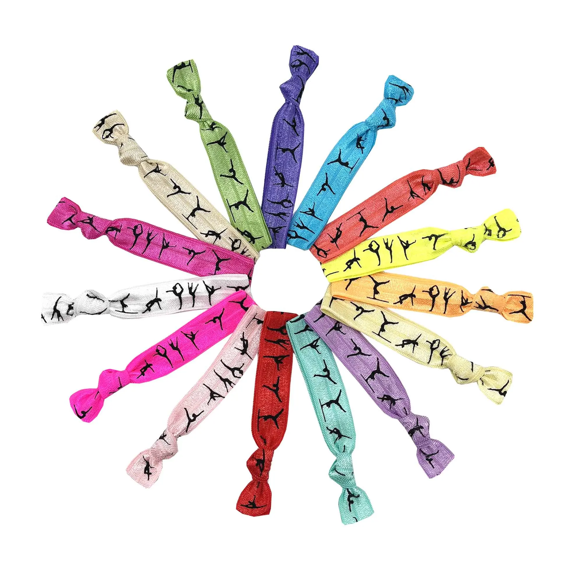 150pcs Gymnastics Elastic Hair Band Wholesale Sports Ponytail Holder Rubber Tied Band Assorted Colors Party Bracelet Wristband