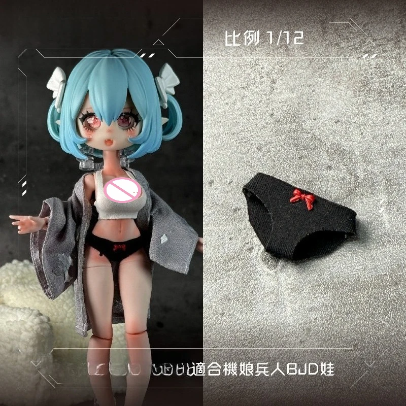 1/12 Scale Female Soldier Bow Underwear Clothes Model for 6-inch BJD OB11 Romankey Action Figures Scene Accessories - view 3