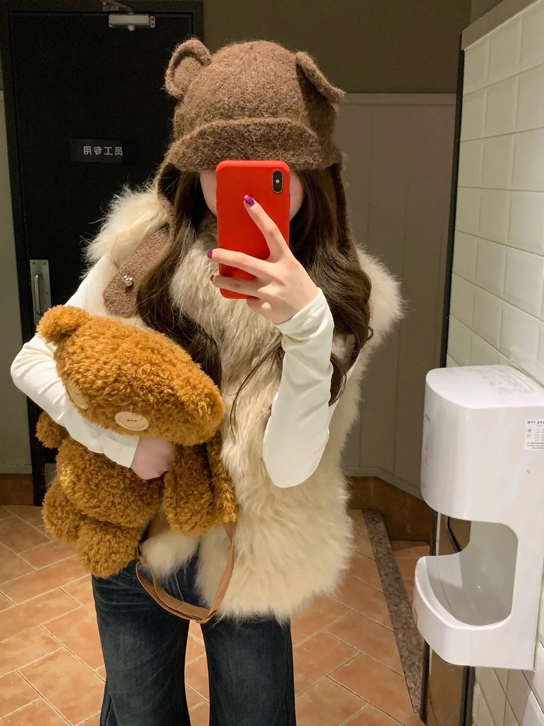 Veste en laine d'agneau grande taille femme Sport étudiant Style Anti-gel bouton à travers les détails fantaisie Vintage collège toile de Baseball