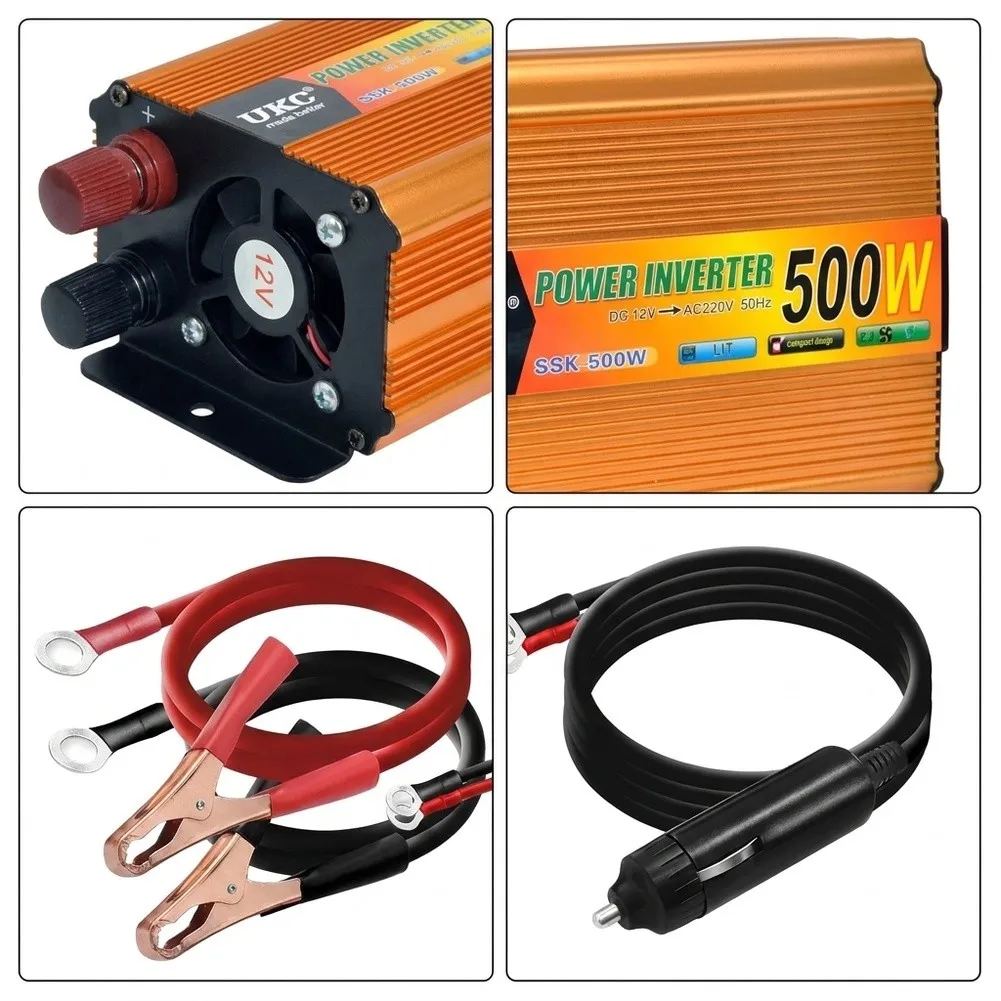 500W for mini Car Inverter For Small Appliances 12V To 230V Voltage DC AC Power Converter Car Modified Sine Wave Car Accessories