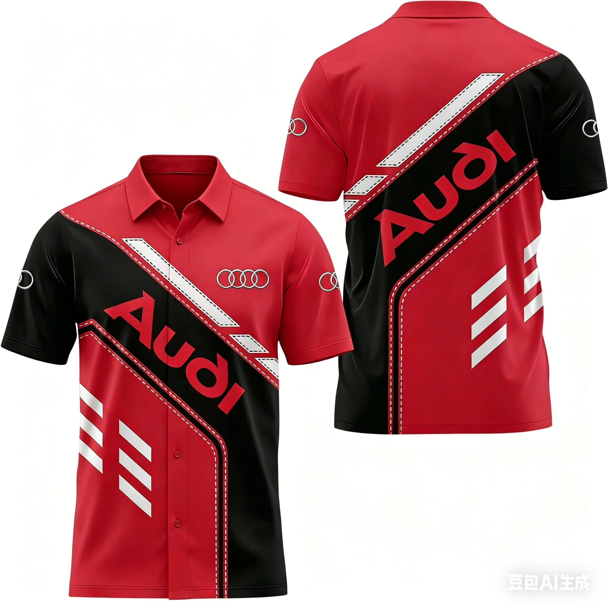 2026 New Audi 3D Printed Outdoor Sports Event Casual Shirt Moisture-wicking Breathable Multifunctional All-in-one Casual Shirt