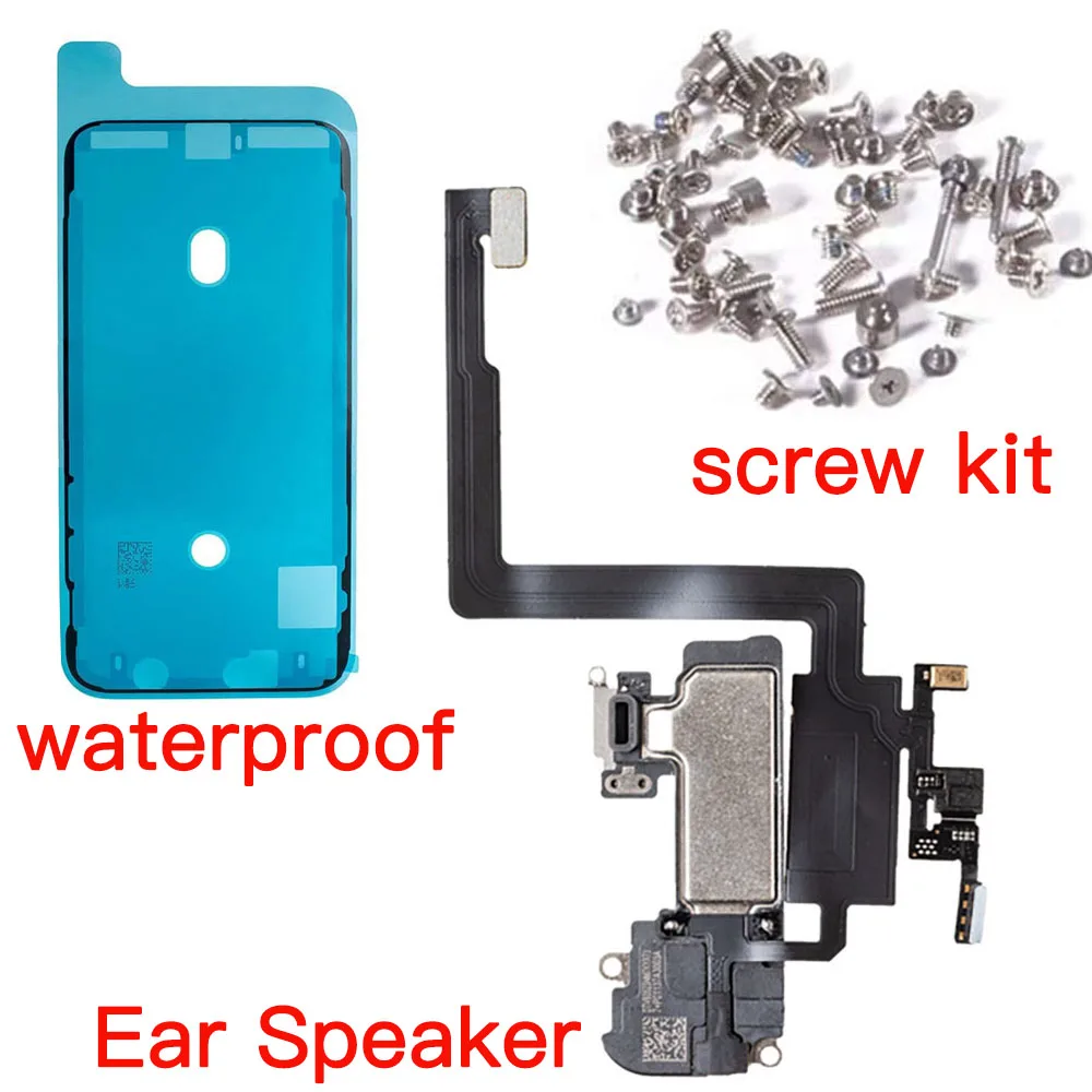 Earpiece Speaker Sound Flex + Waterproof Sticker Full Screws Set For iPhone 7 8 Plus X XR XS 11 Pro Max Top Ear Speaker