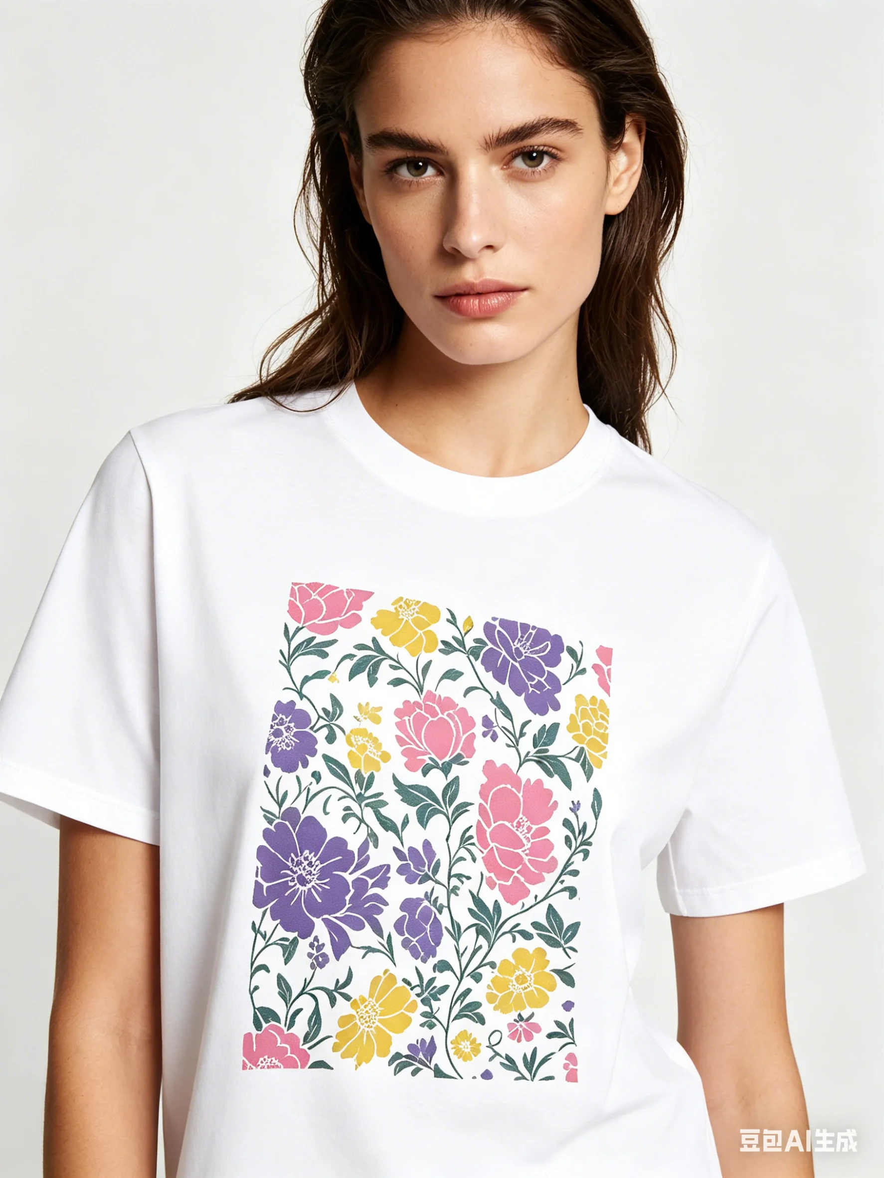 Vintage Floral Print T-Shirt | Colorful Peony & Wildflower Casual Cotton Tee Aesthetic Elegant Sweet Lady Streetwear Comfortable