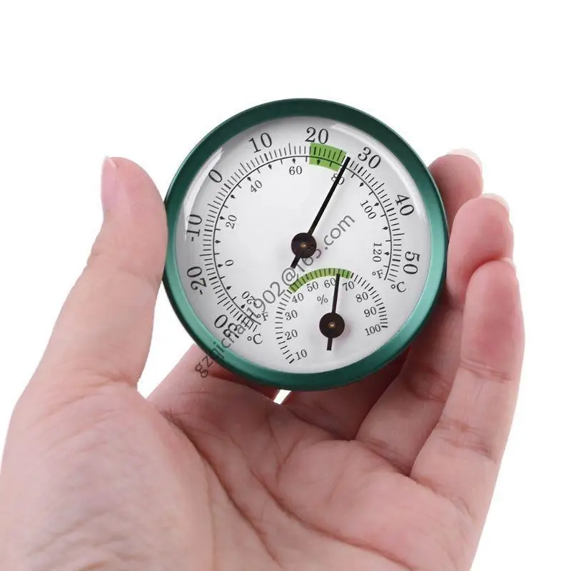 X7AB Mechanische Luftfeuchtigkeit Temperaturmessgerät mit Aluminiumlegierung für Schalenanaloghygrometer Aluminiumgehäuse für