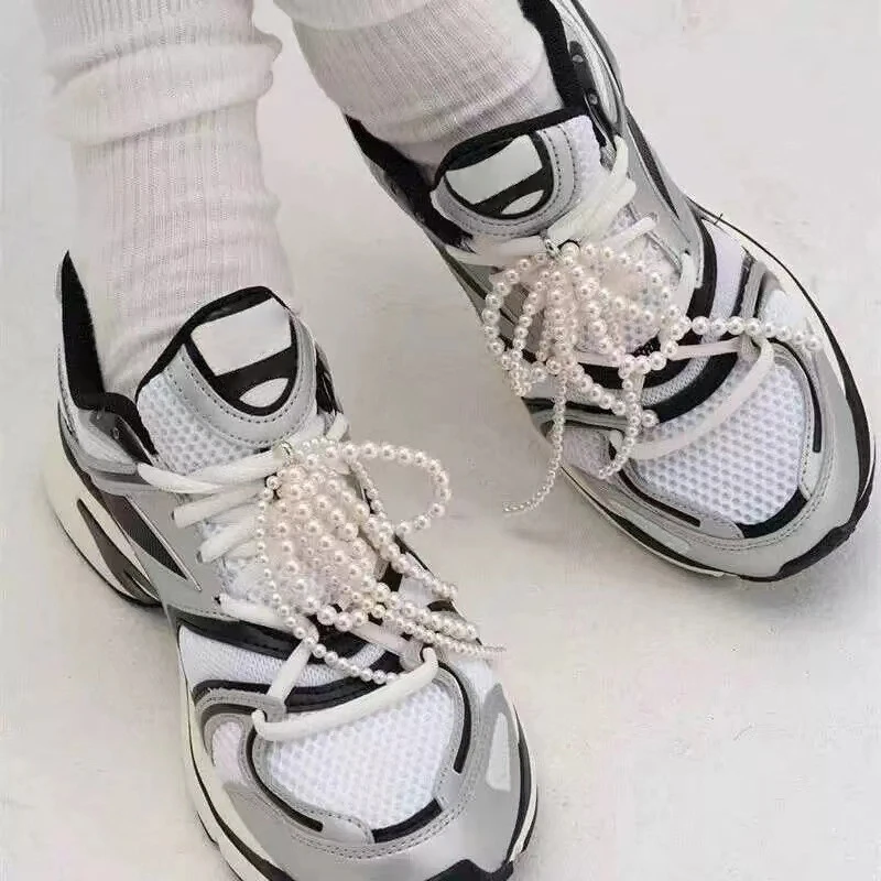 Versatile Shoelaces Clips Buckle Decorations Tassel Bowknot Pearl Shoe Charms Pendant For Girls Sneakers Casual Shoes Accessory