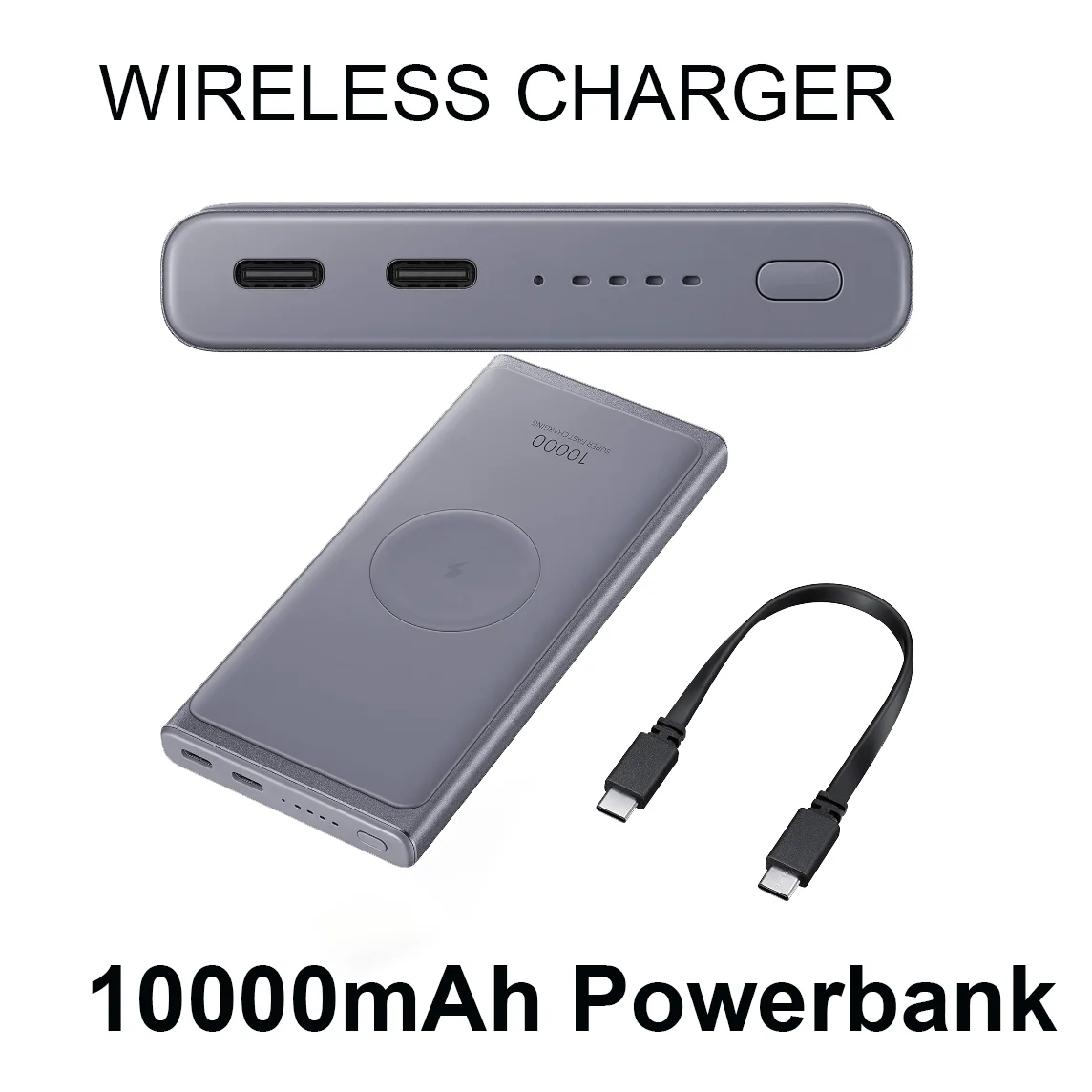 Wireless Power Bank 10000mah Dual Type C Port Fast Charge Portble Mobile Powerbank 10000mah for IPhone Xiaomi Samsung Galaxy