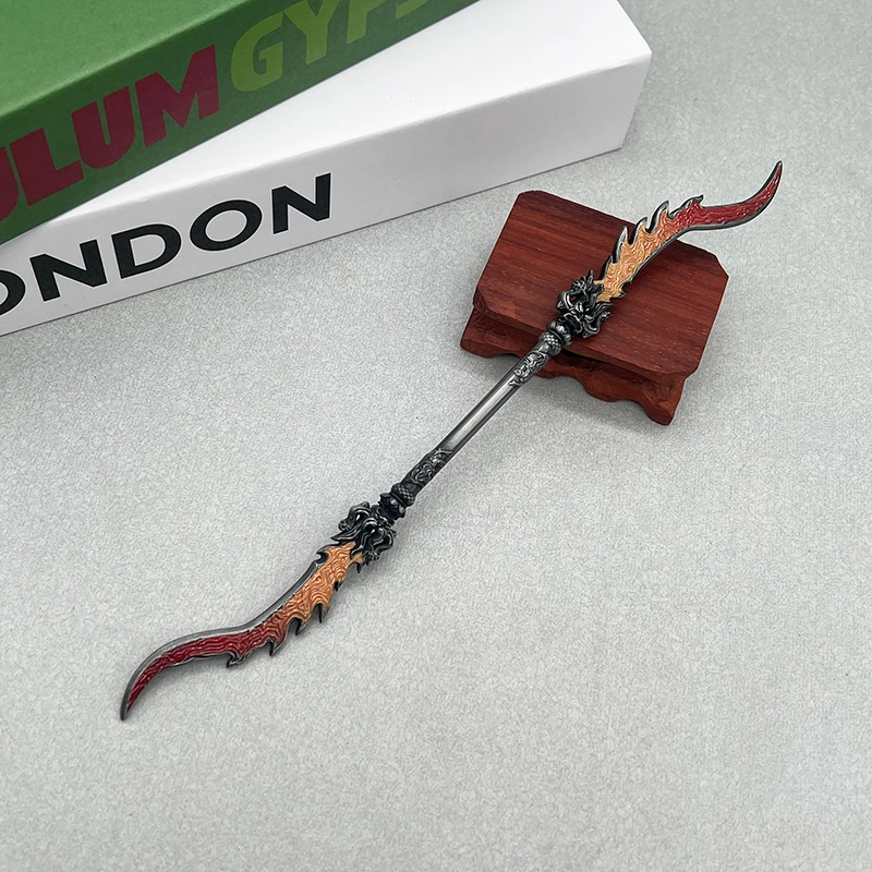 25cm Metal Double-ended Sword Red Tides Guangzhi Black Myth: Wukong Game Replica Weapon Model Collectible Ornaments Toy Boy Gift