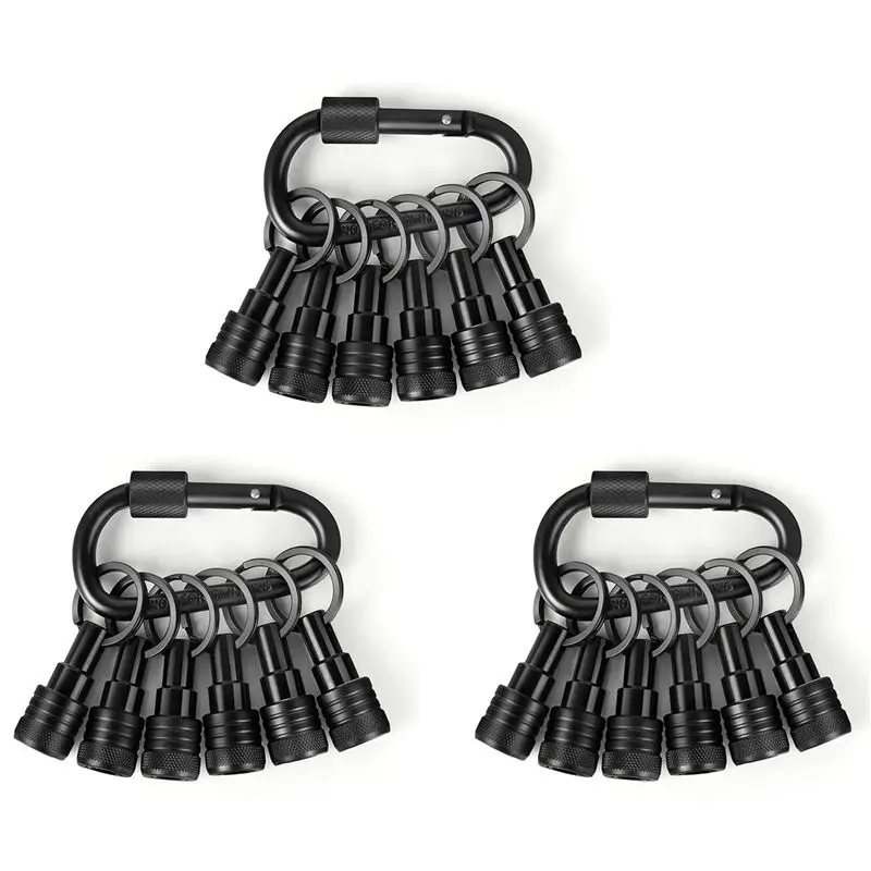 

B03C-18PCS Bit Holders Keychain, 1/4 Inch Hex Shank Bit Holders, Quick-Change Design For Nut Driver, Screwdriver & Drill Bits