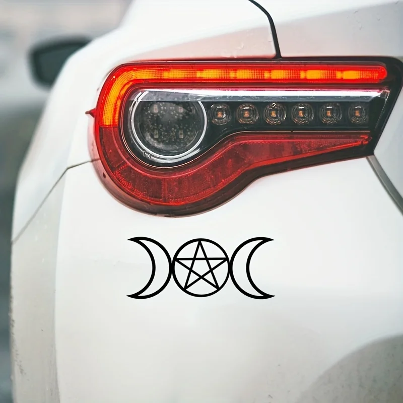 

Виниловая наклейка с изображением Тройной Богини и пентаграммы, 1 шт., духовный символ викканской магии, для украшения автомобиля, ноутбука и окон.