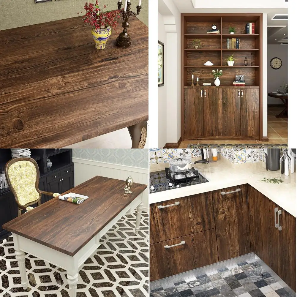 

Самоклеящаяся контактная бумага из коричневого дерева, водонепроницаемые обои для стен, толстая и прочная отделка под дерево