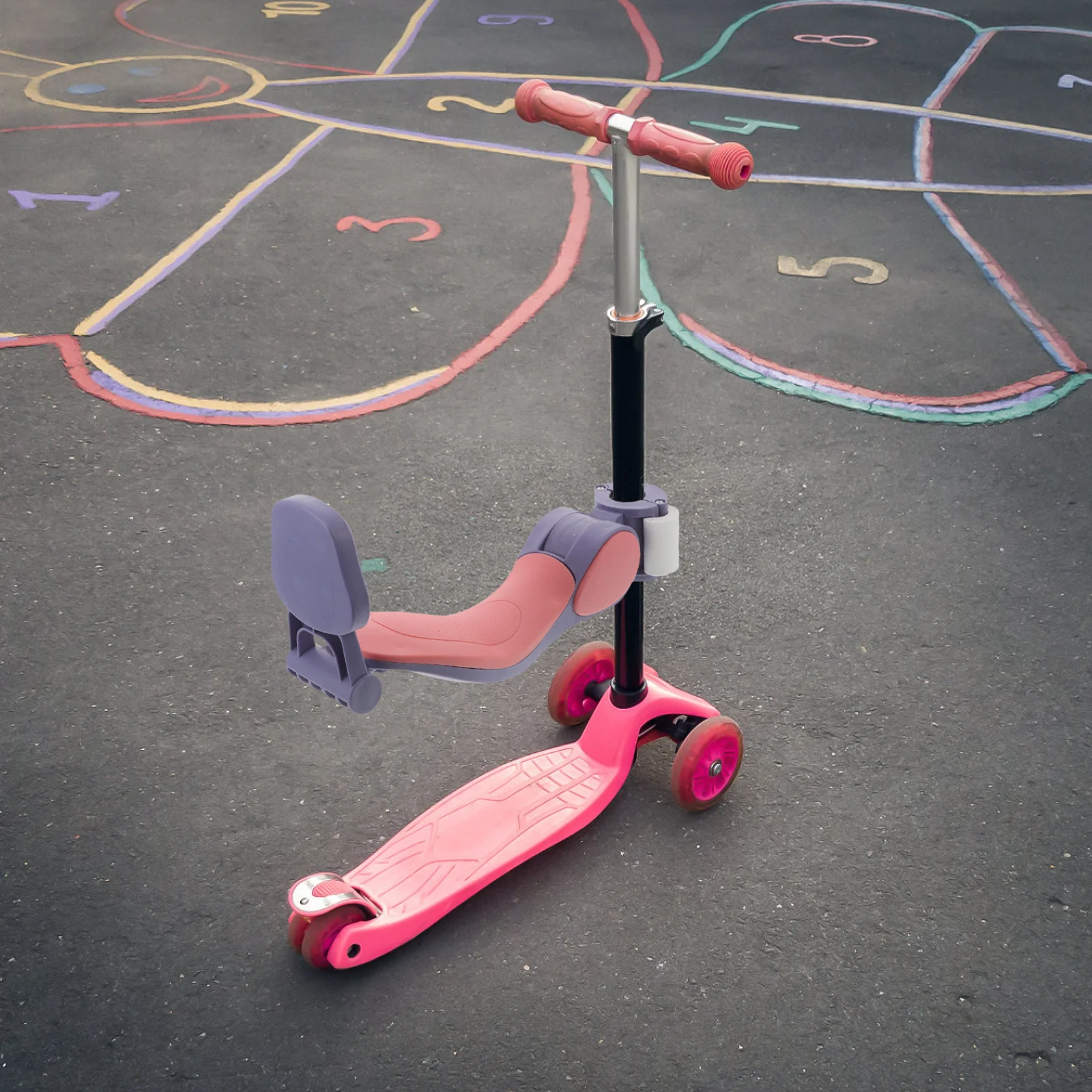 مقعد سكوتر قابل للتعديل وقابل للطي، مرفق سرج بلاستيكي سميك للأطفال، وسادة مقعد سكوتر للأطفال الصغار، ملحقات ركوب الخيل