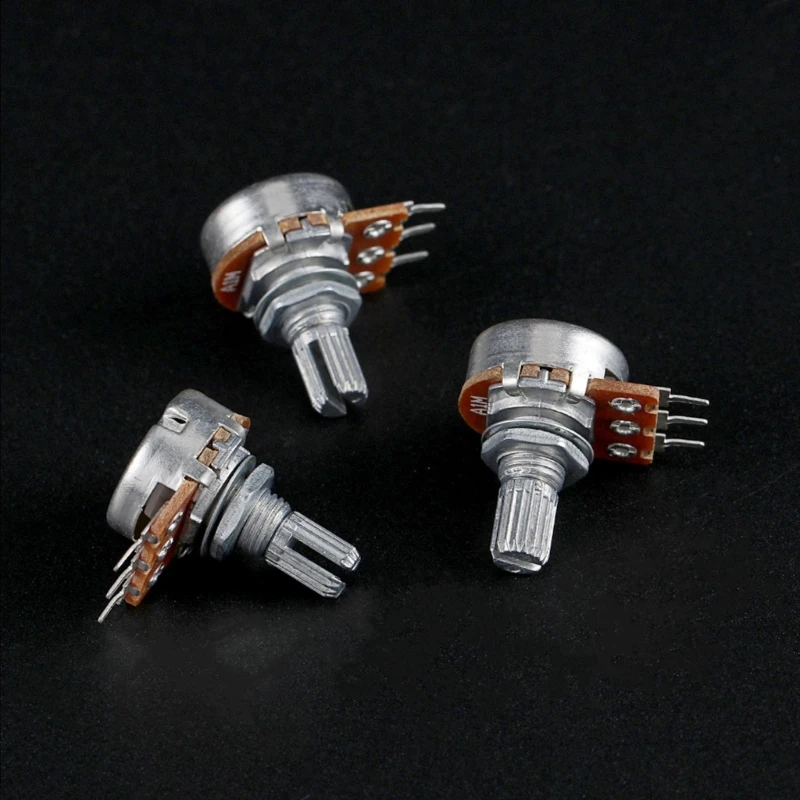 3Pcs A1M Knurled Volumes Tone Control Guitar Potentiometers Electric Guitars Control Straight Pot Guitar Accessories