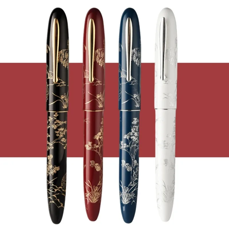 New Pen Hongdian N23 Resin Fountain Pen Acrylic Fine EF/M Nib Calligraphy Pen Elegant Luxury Pens School Office Supplies Gift