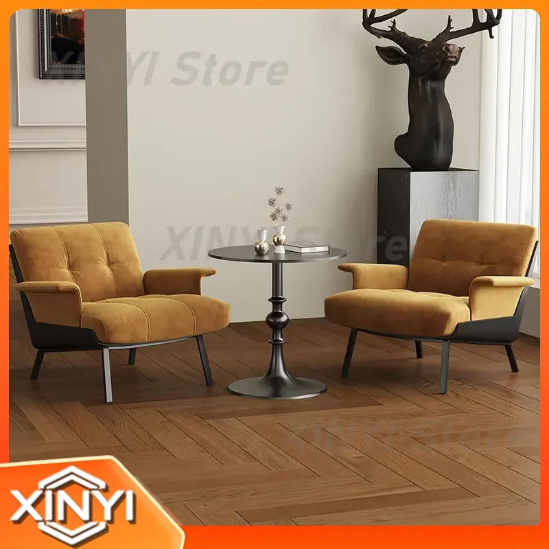 Light Luxury Sofa Chair for Sales Office 4S Store Exhibition Hall Reception Negotiation Area Retro Single Living Room Casual