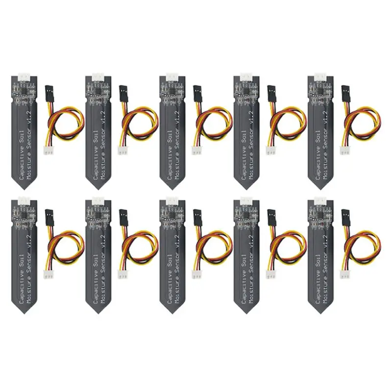 AC57-10PCS Capacitive Soil Moisture Sensor Module Corrosion Resistant 3.3-5.5V For Arduino Moisture Detection Garden Watering