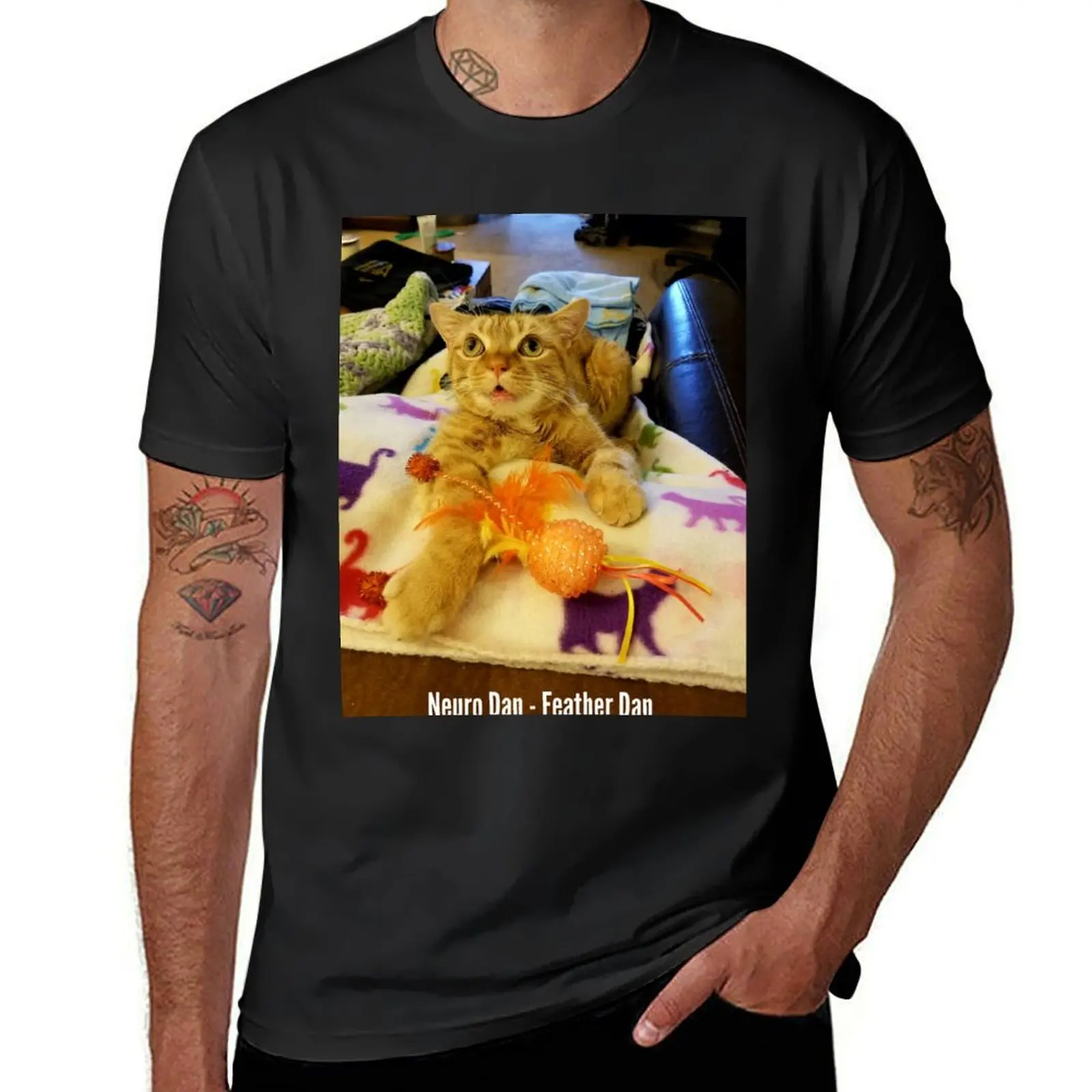 

Neuro Dan - Feather Dan Playing on Blankets Mountain T-Shirt cotton graphic tees basketball graphic tees t shirt men 100℅ cotton