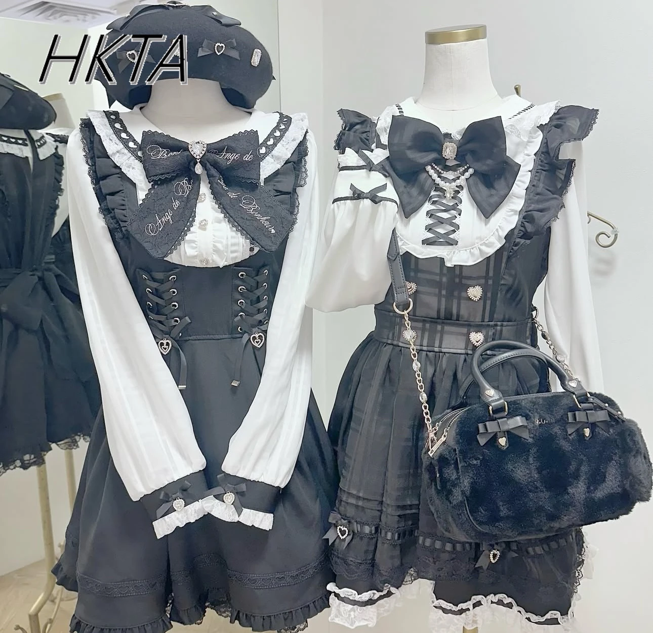 

Liz Dress Women 2025 Spring New Mine Department Comes with Skirt Support Puff Dress Sweet Bow Long Sleeve Lace Lolita Dress Girl