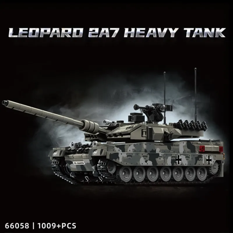 2025 New Children's Puzzle Assembly Small Particle German Leopard 2A7 Heavy Tank Model Building Block Decoration