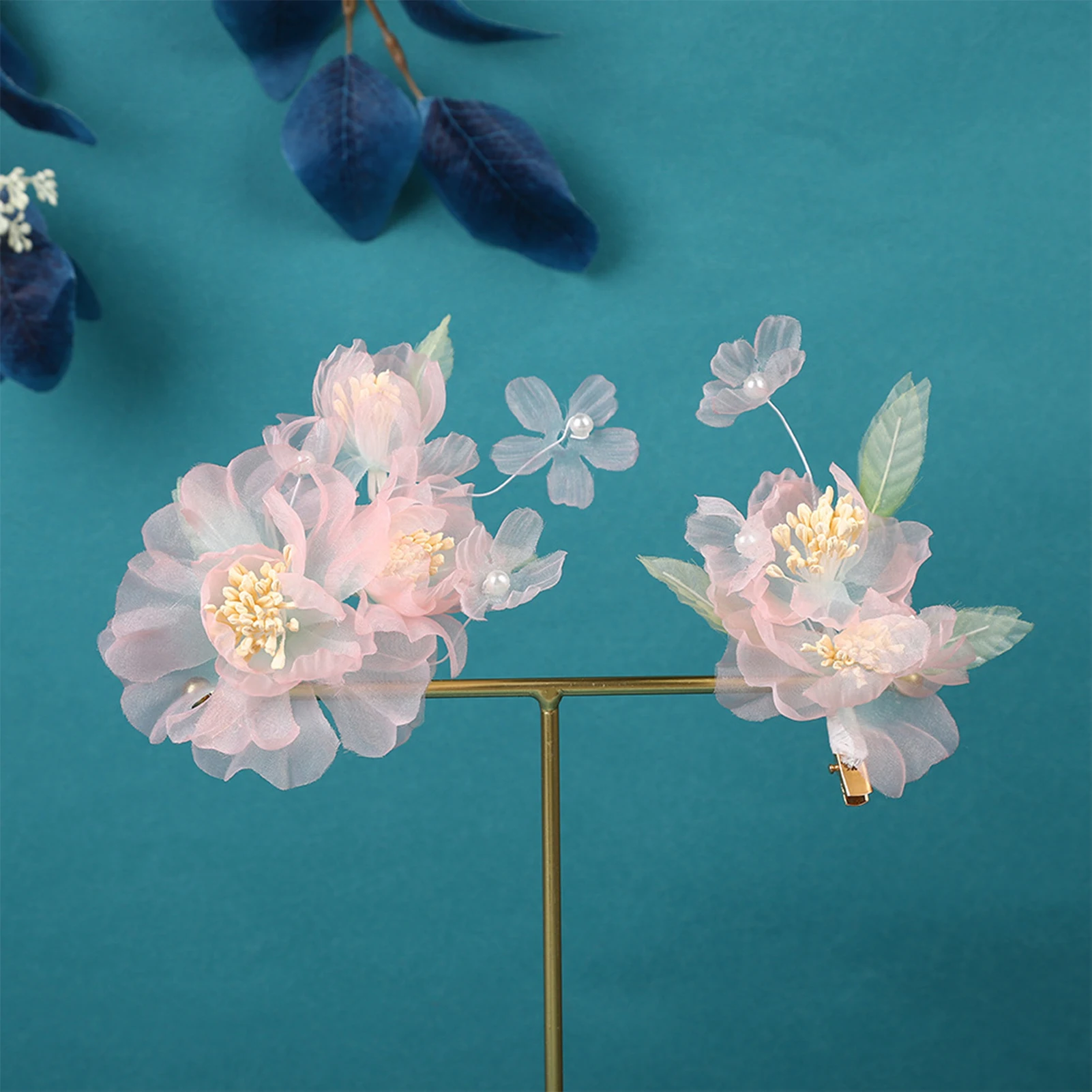 

2pcs Floral Hair Clips Hairpin Chinese Hanfu Hair Accessories For Women Hair Clip Vinatge Wedding Hair Jewelry Retro Crowns