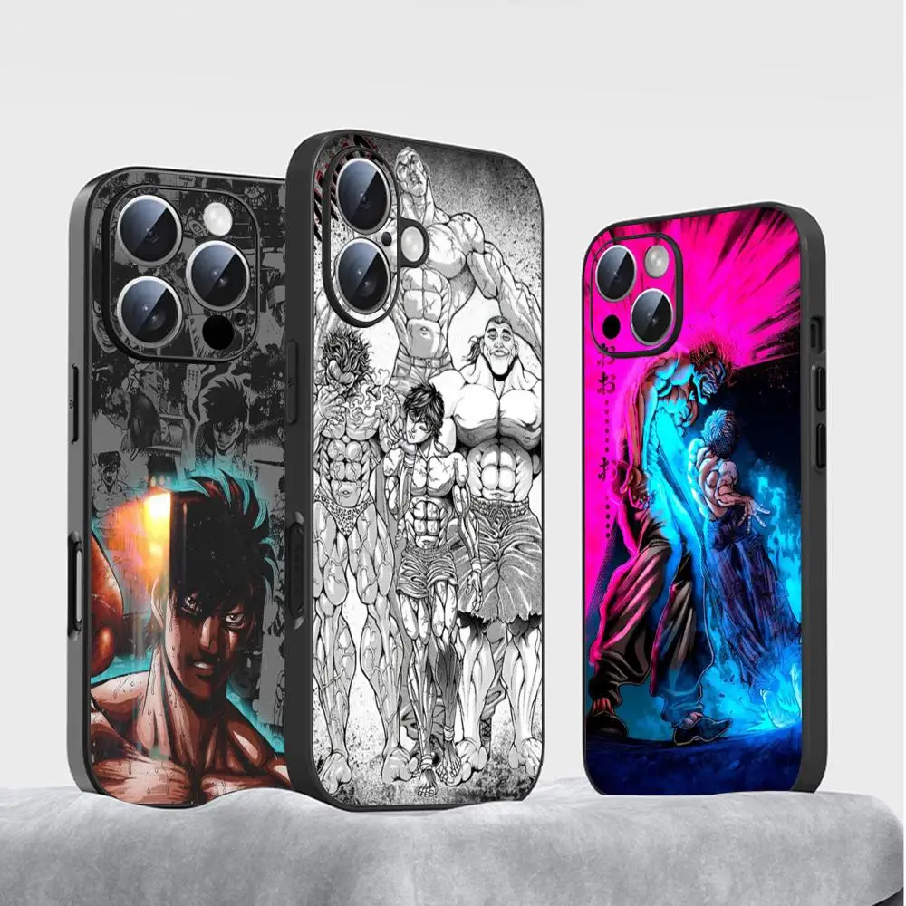 Hot-blooded anime grappler Phone Case For iPhone 16 15 14 13 12 11 Plus Mini Pro Max Limited Edition Soft black Shockproof Cover