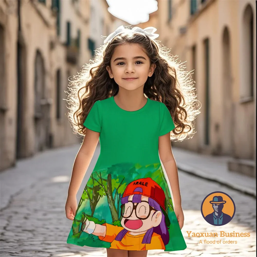 

2025 Hot Sale Arale Girls Kids 3D Cartoon Printed Dress Cool Cute Pretty Summer Fashion