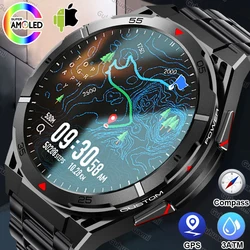 2025 New Original Military GPS SmartWatch HD AMOLED Screen Bluetooth Call 3ATM Waterproof health monitor Smart Bracelet with IOS