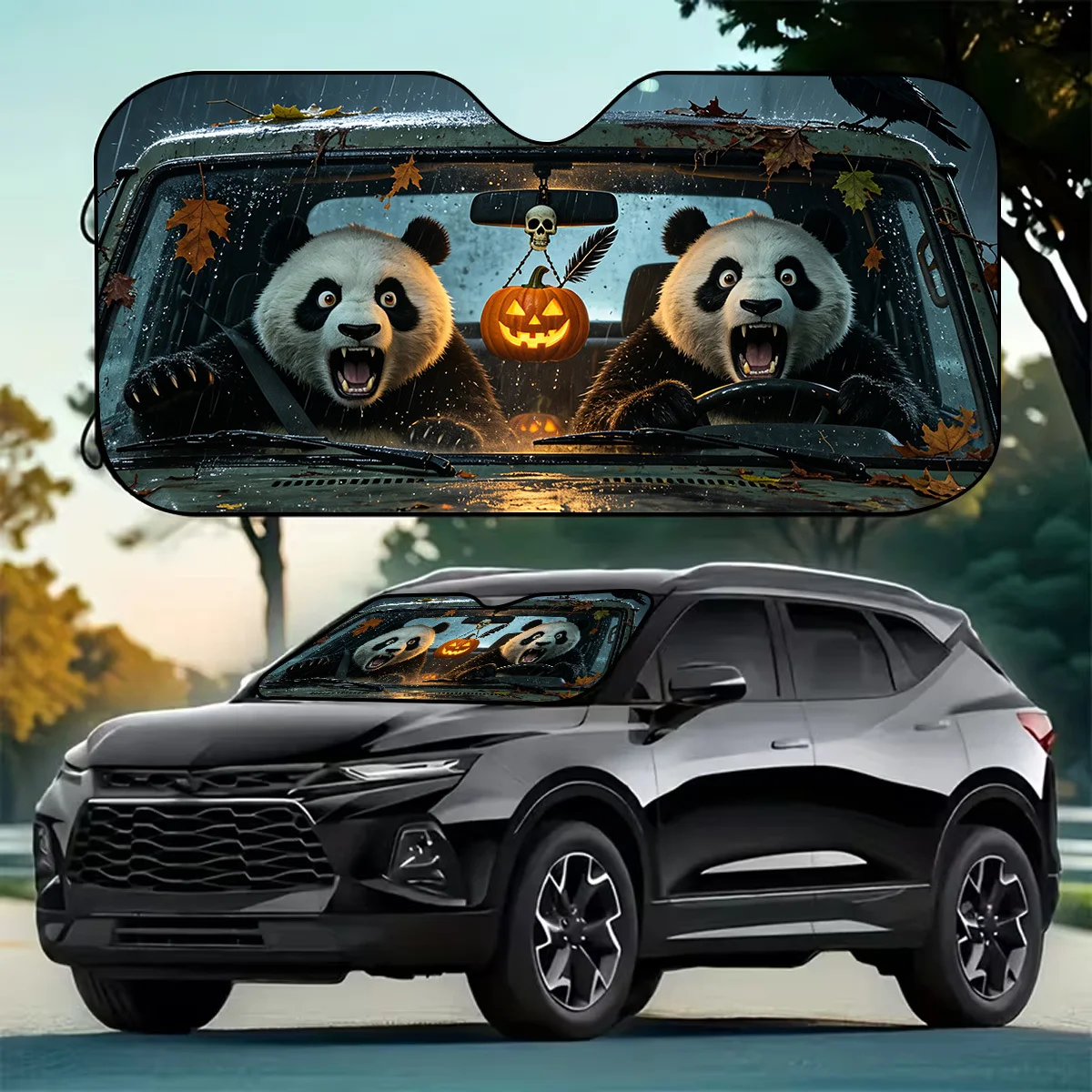 1pc Panda-Shaped Car Sunshade, Foldable And Storable, Protective Sunshade to Keep Car Cool, Easy Installation