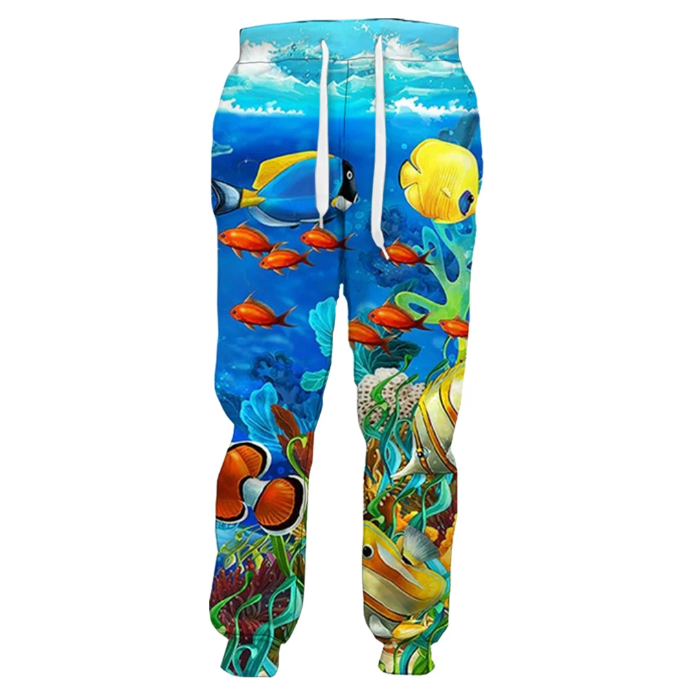 HX pantalones de moda para hombre divertidos pantalones con estampado 3D de delfines de arrecife de vida marina ropa deportiva pantalones de chándal casuales ropa de calle Joggers S-5XL