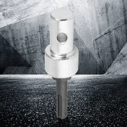 Drill Bit Adapter for Electric Drill to Earth Auger Connector Arbor Round Shank 2 Pit 2 Slot