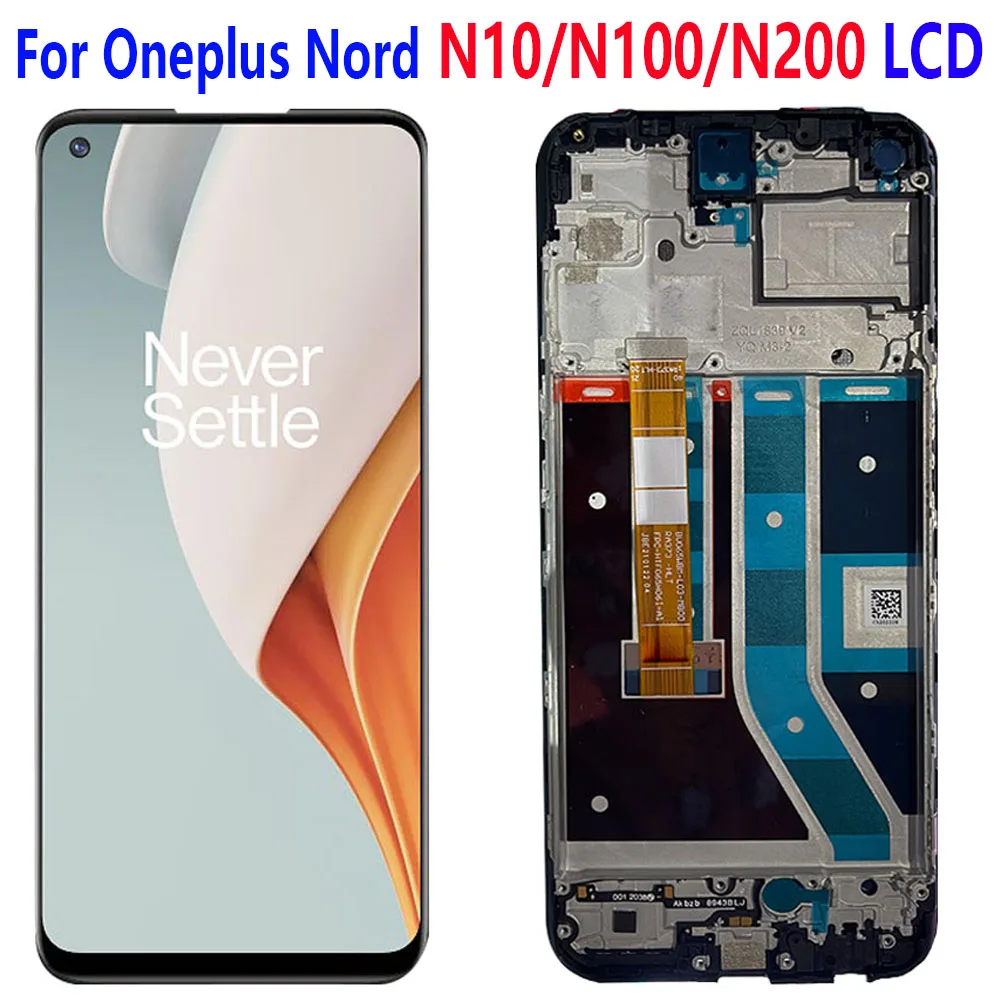 

6.49" For OnePlus Nord N10 5G LCD Display Screen Touch Panel With Frame Digitizer Replacement For One Plus Nord N100 1+N200 LCD