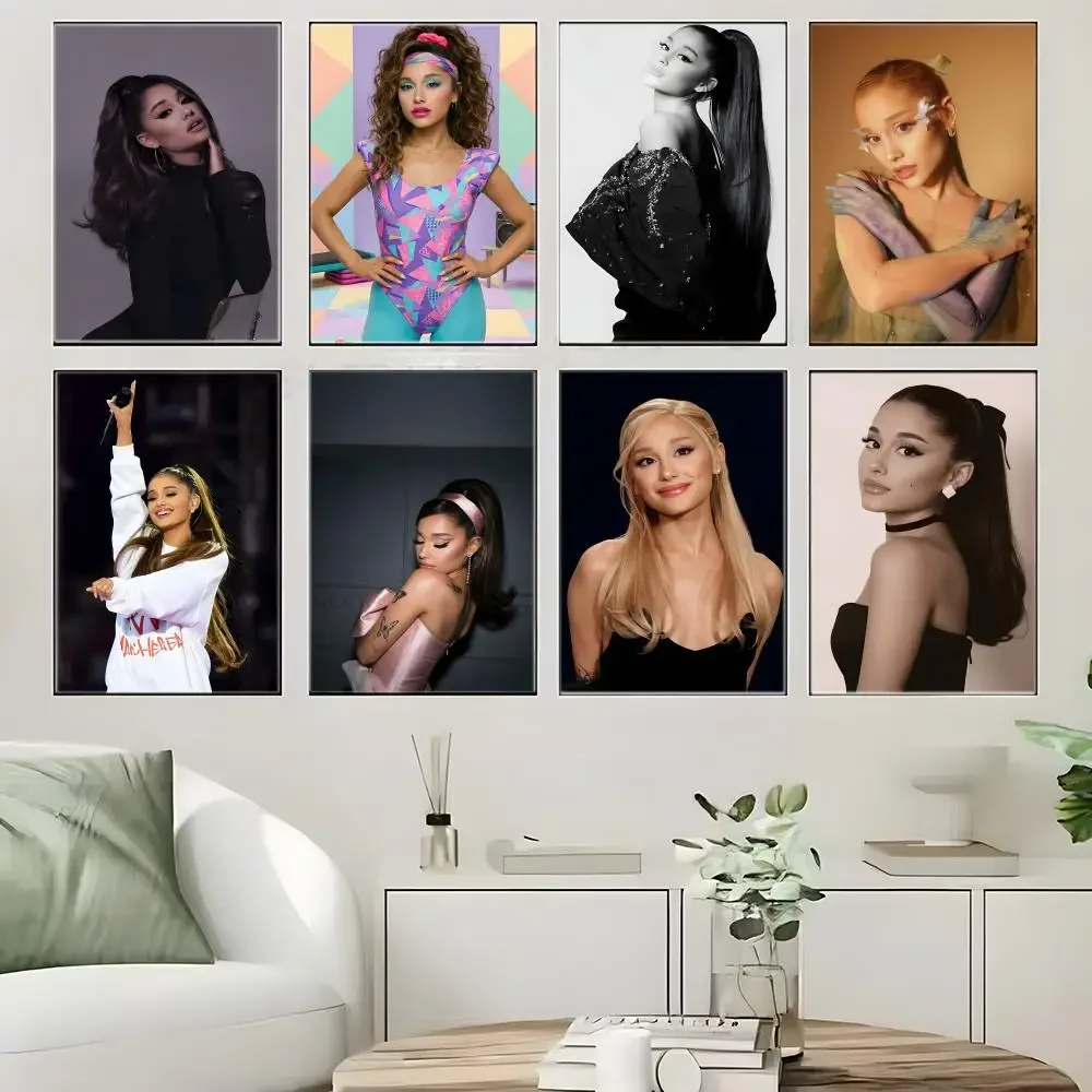 Singer A-ArianaS GrandeS Poster Self-adhesive Art Waterproof Paper Sticker Coffee House Bar Room Wall Decor