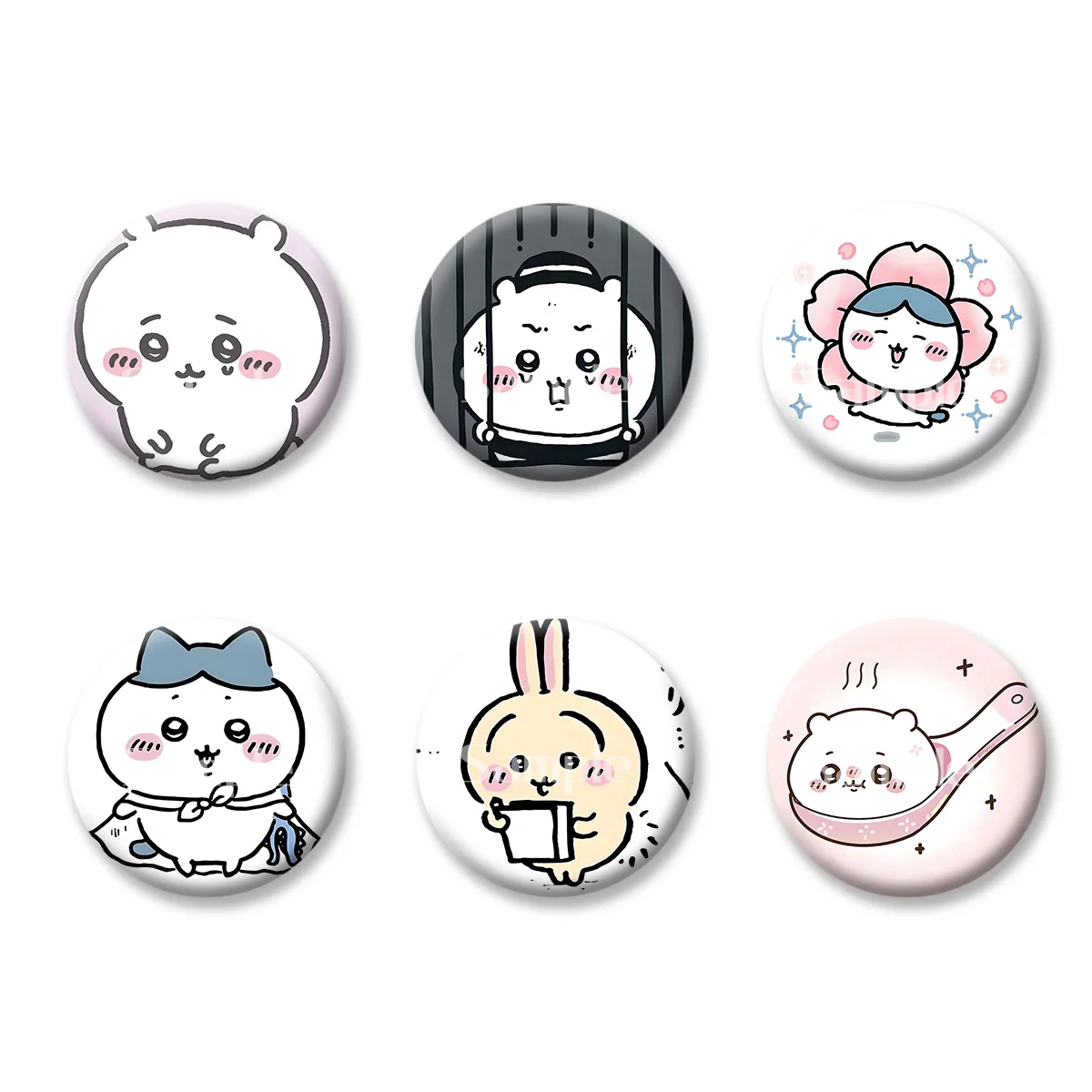 

Flash Badge Cards Chiikawa Cute Style Anime Cartoon Souvenir Keychains Convenient Makeup Mirror Fridge Magnet ACG Accessories