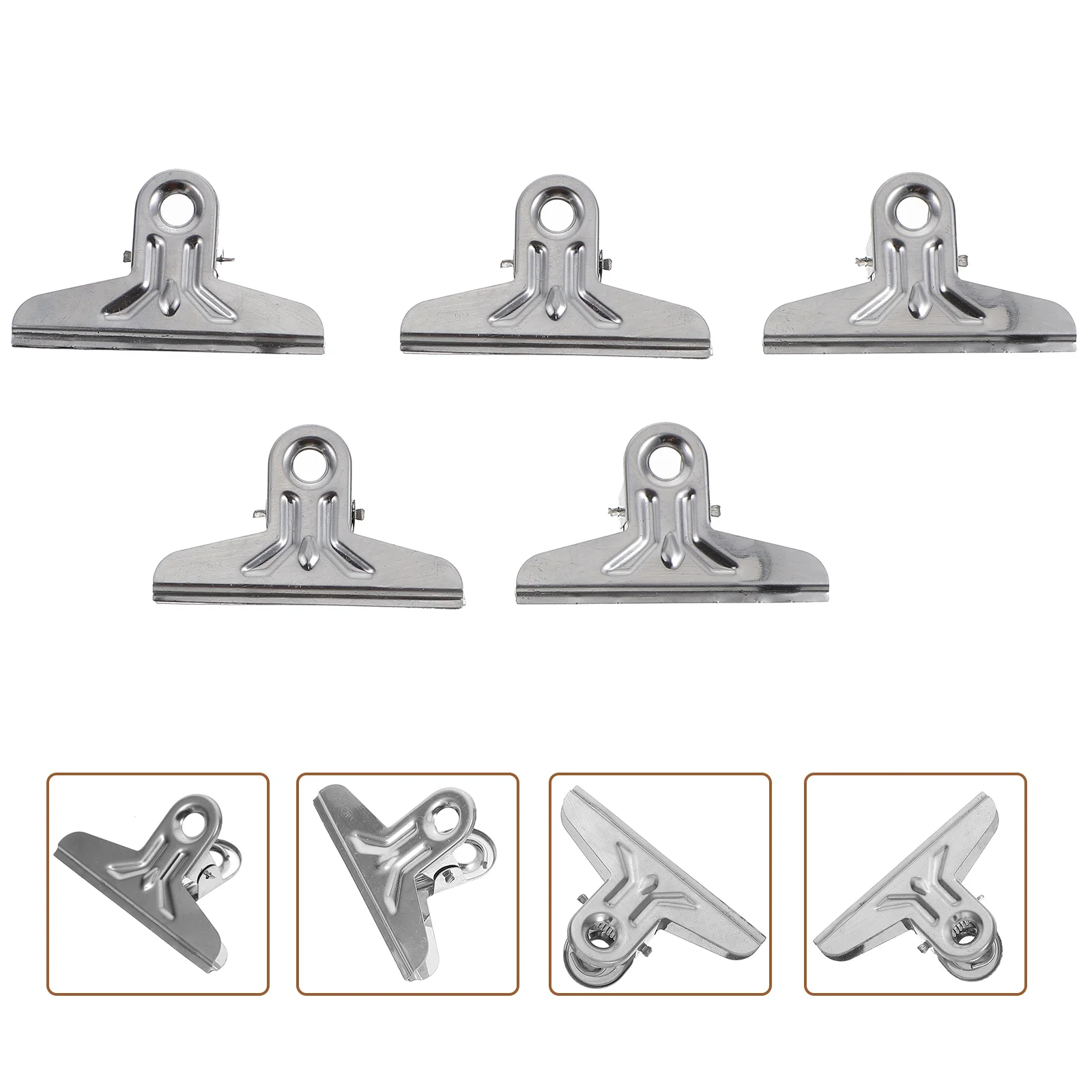 20 قطعة من مشابك الموثق المصنوعة من الفولاذ المقاوم للصدأ، مشبك صور كبير للوحة الرسم، مشبك حامل المستندات المعدنية للمكتب