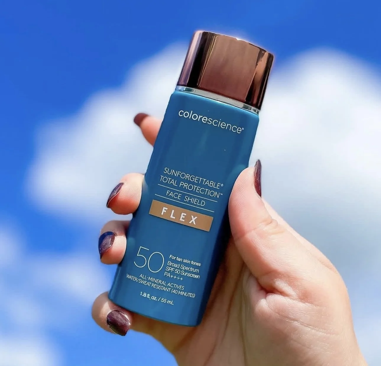 

Солнцезащитный крем Colorescience Sunforgettable Face Shield Flex с широким спектром защиты, минеральный, тонирующий, увлажняющий, водостойкий, 55 мл
