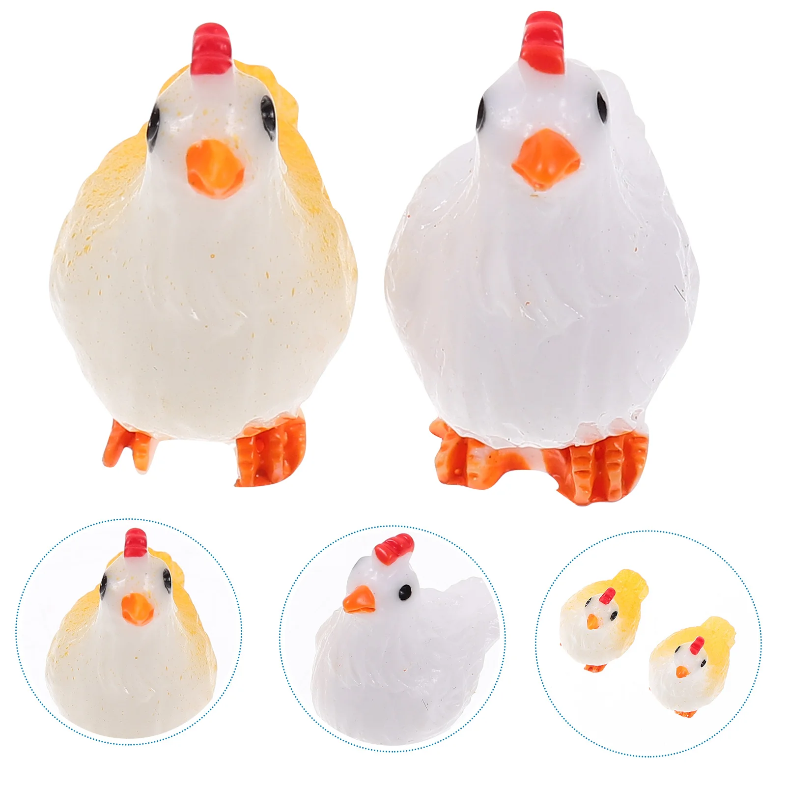 

1Set Chicken Micro Landscape Adornment Resin Small Chick Decoration Miniature Garden Craft for Home Office Cafe