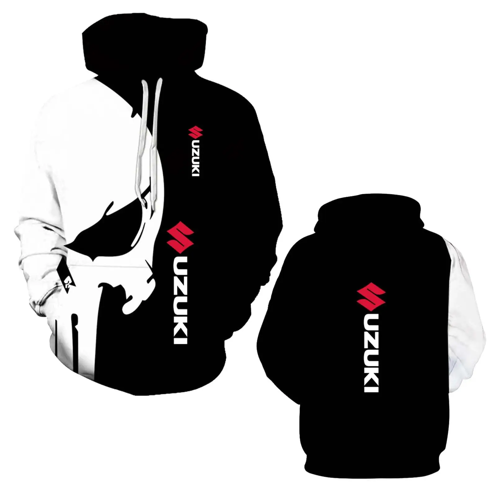 Suzuki 2026 primavera e outono camisas esportivas 3d impresso moletom com capuz masculino e feminino hip-hop rua moda jaquetas de motocicleta