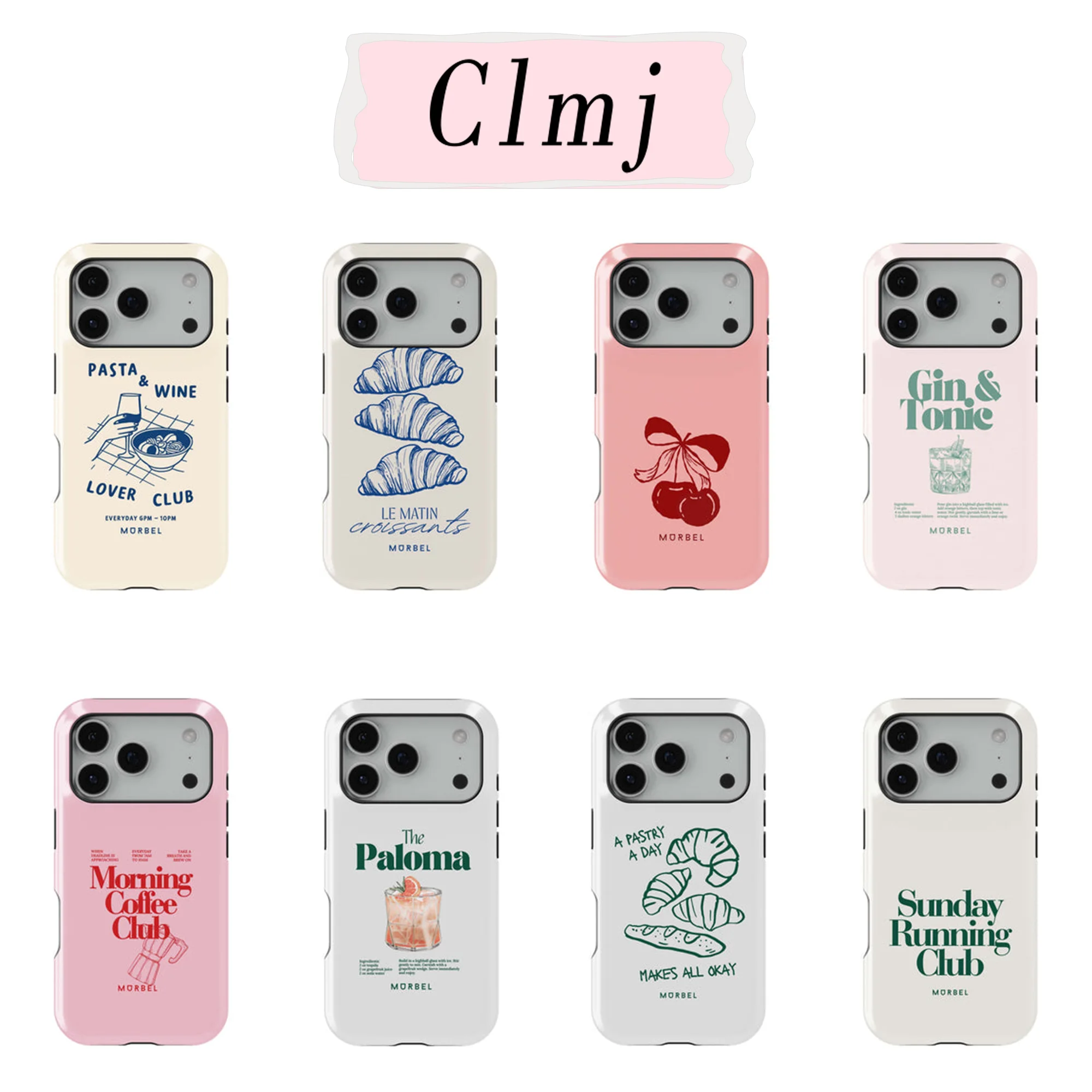 Coque de téléphone de luxe Clmj motif croissant mignon pour iPhone 17 17e 16e 16 15 14 13 12 11 X XR XSMAX 7 8 Air Pro Max Plus, double couche