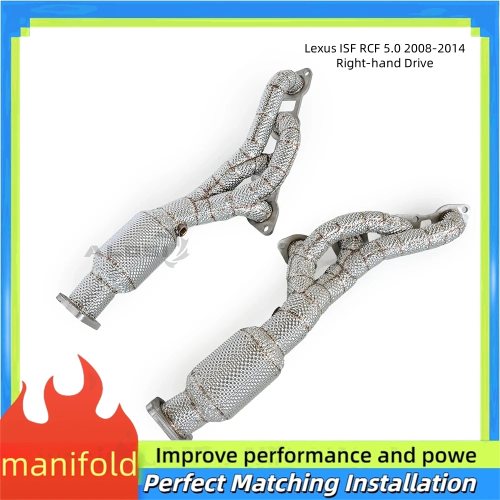 Exhaust Manifold Header for Lexus ISF RCF 5.0 2008-2014 Right-hand Drive High Quality Stainless Steel Insulated Downpipe Exhaust
