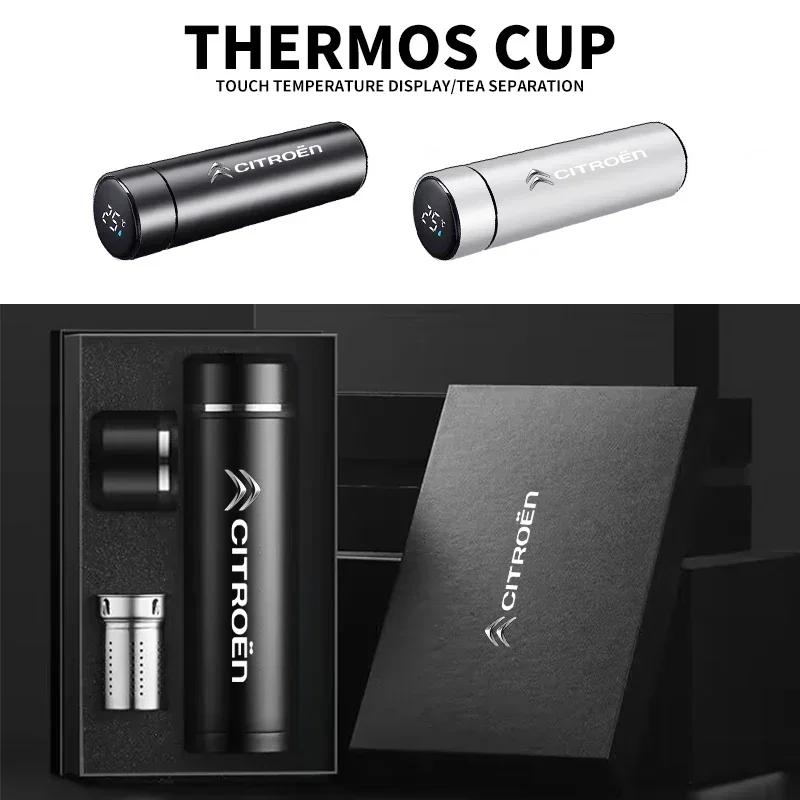 

Интеллектуальный термос из нержавеющей стали, вакуумная бутылка для воды для Citroen, эмблема Xsara Picasso C2 C3 C4 C5 C6 C8, аксессуары