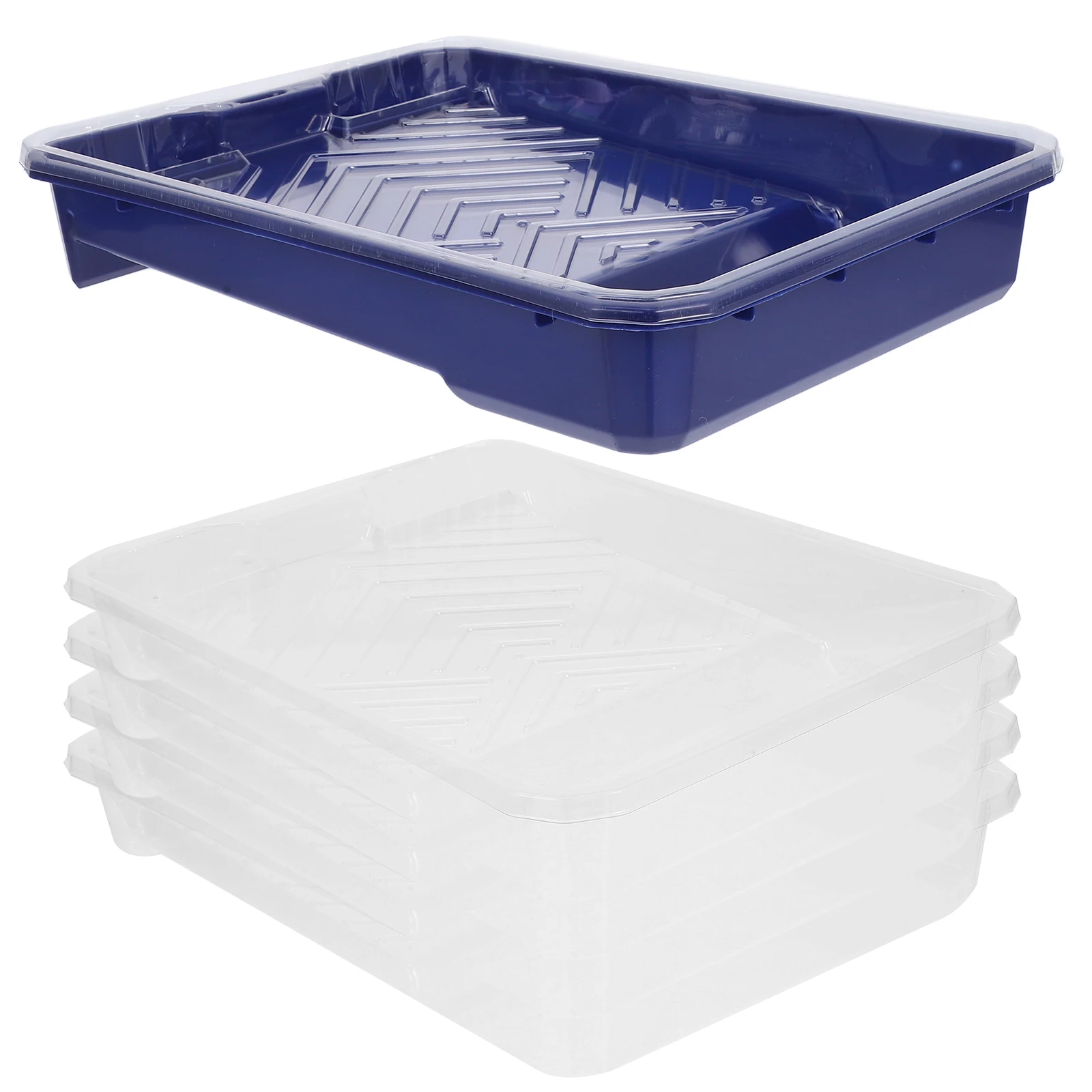 

1 set Paint Set 9 Inch Plastic Paint Tray Smooth Edge Roller Pan Liners Reusable House Painting Tools Mini Patches