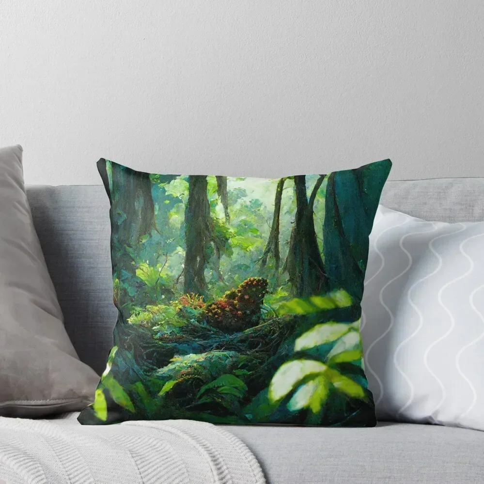 

green forest Throw Pillow pillows decor home covers for pillows Cushions Home Decor Rectangular Cushion Cover pillow