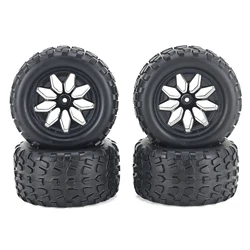 Off-Road Hex Wheel with Foam Insert, Fit for 1/10 RC Truck, Traxxas Rustler,Stampede,Hoss VXL,MJX 10208, 128x66mm, 4Pcs